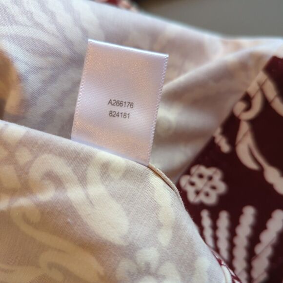 Liz Claiborne Jacket Blazer Womens 12 Red Burgandy Paisley Button Up - Picture 9 of 9